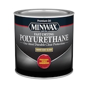 MINWAX Fast-Drying Polyurethane Semi-Gloss Clear Oil-Based Fast-Drying Polyurethane 0.5 pt 230054444